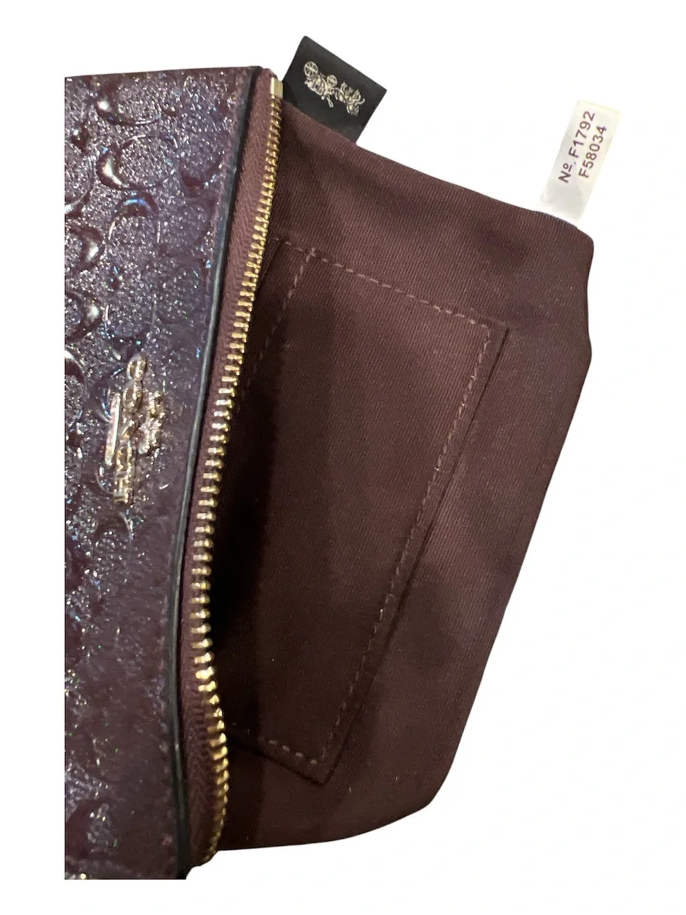 Coach F1792 Brown Signature C Embossed Wristlet